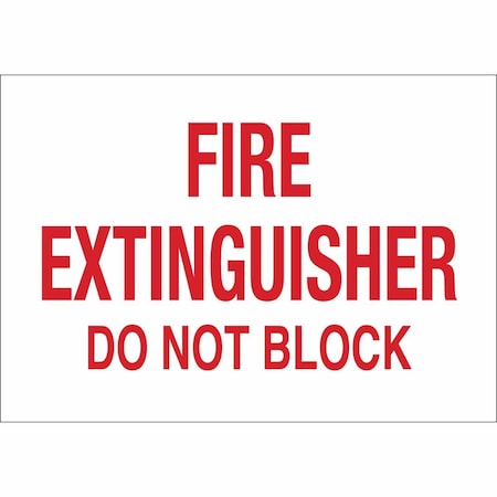 Brady Fire Extinguisher Sign, 10 in Height, 14 in Width, Fiberglass, Rectangle, English 69246